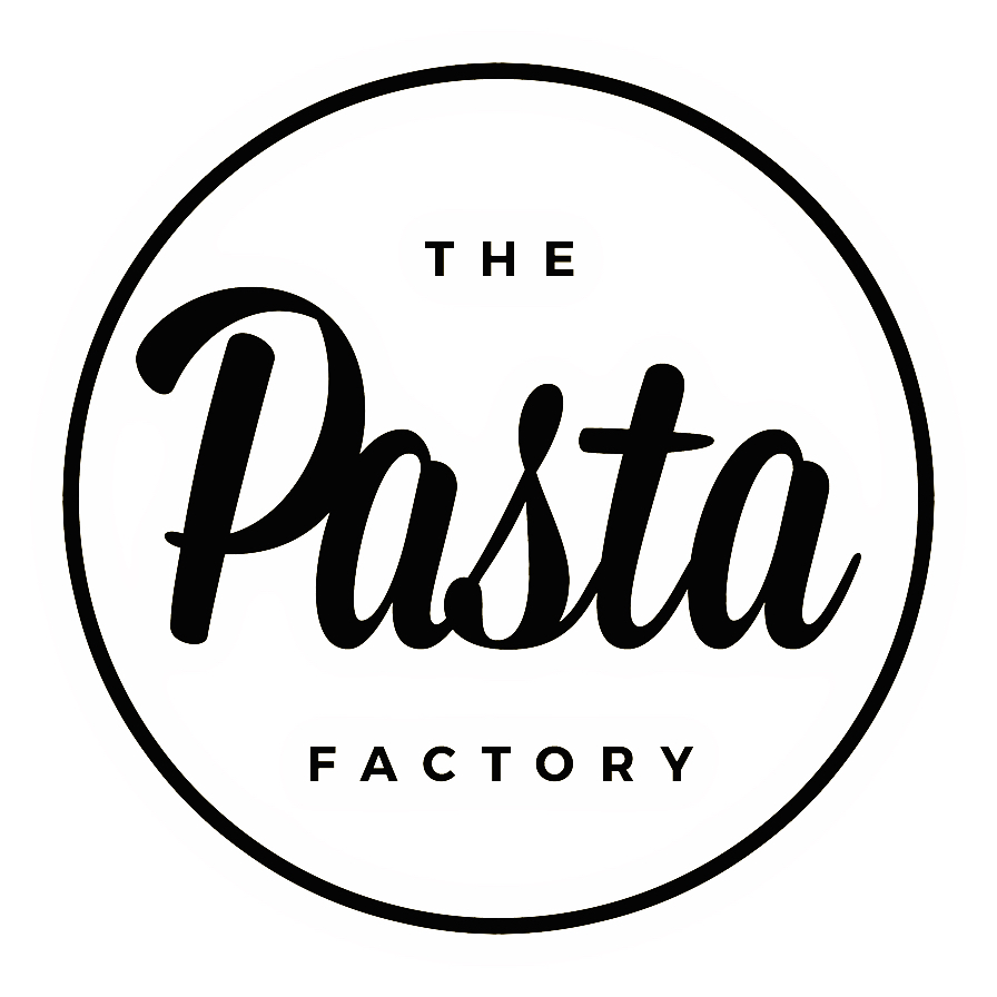The Pasta Factory circular black-and-white logo